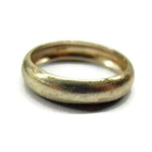 sz 9 1/2 Comfort Band Ring Sterling Silver 925 Vintage Patina Wedding Engagement